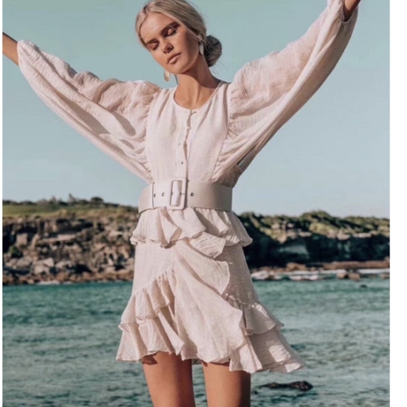 NWT Bohemian Long Sleeve Vacation Ruffle Flowy Ruffle Dess Size:Small-Large - Picture 15 of 16